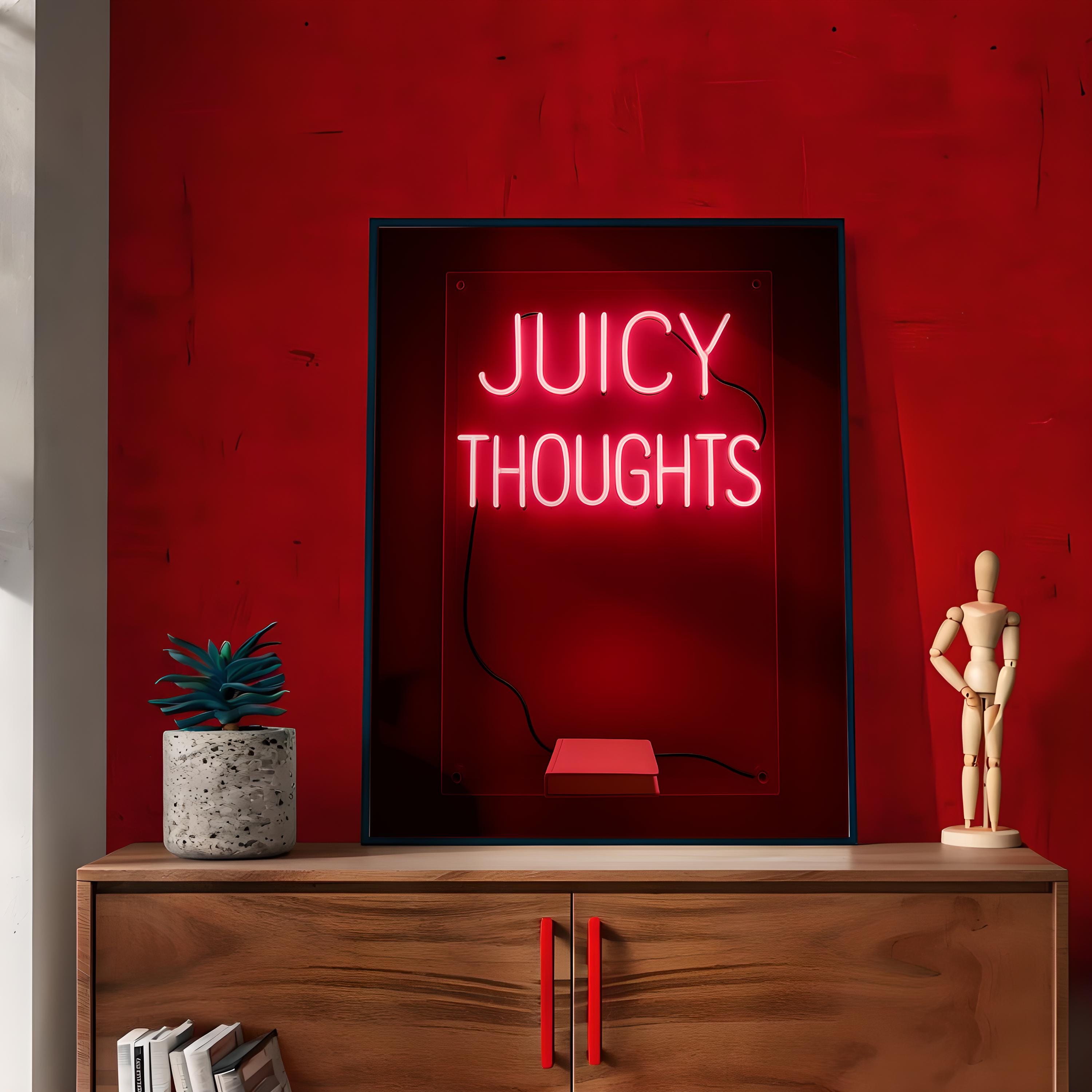 Juicy Thoughts, Minimalist Typography Poster, Motivational Wall Art, Modern Book Lover Digital Print, Instant Download - Thumbnail 3