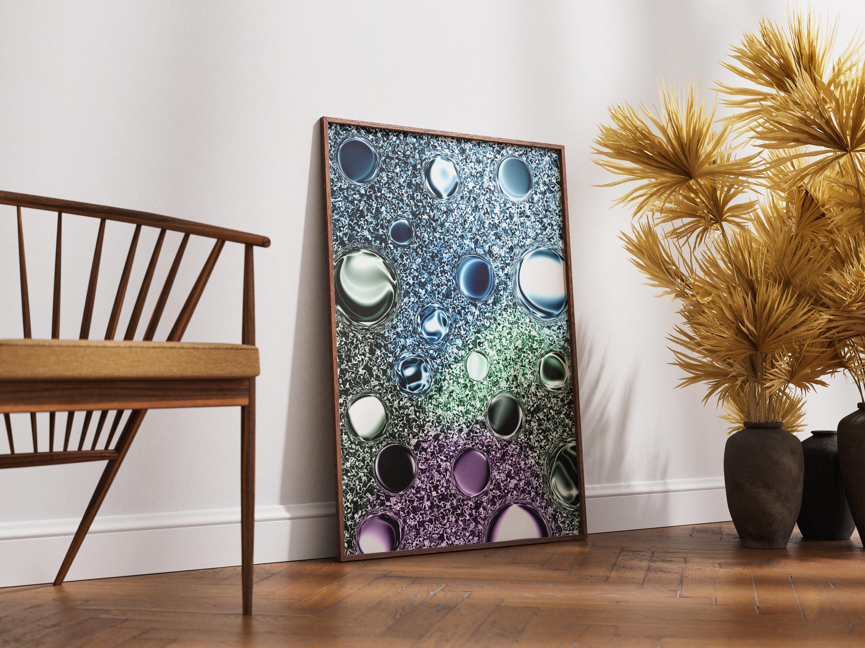 Abstract Liquid Glass Bubbles, Modern Digital Wall Art Print, Printable Abstract Art, Digital Download - Thumbnail 7