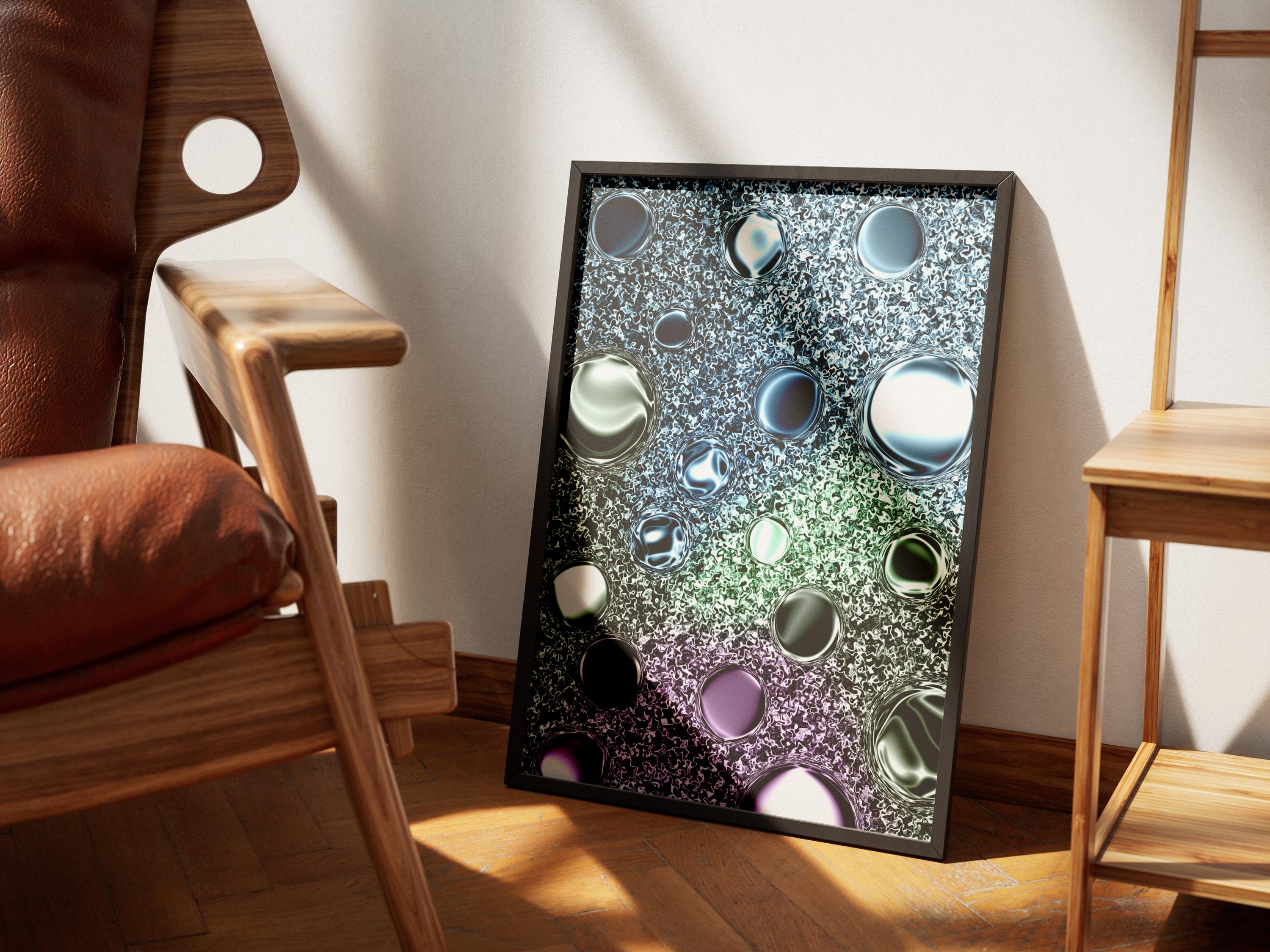 Abstract Liquid Glass Bubbles, Modern Digital Wall Art Print, Printable Abstract Art, Digital Download - Thumbnail 5