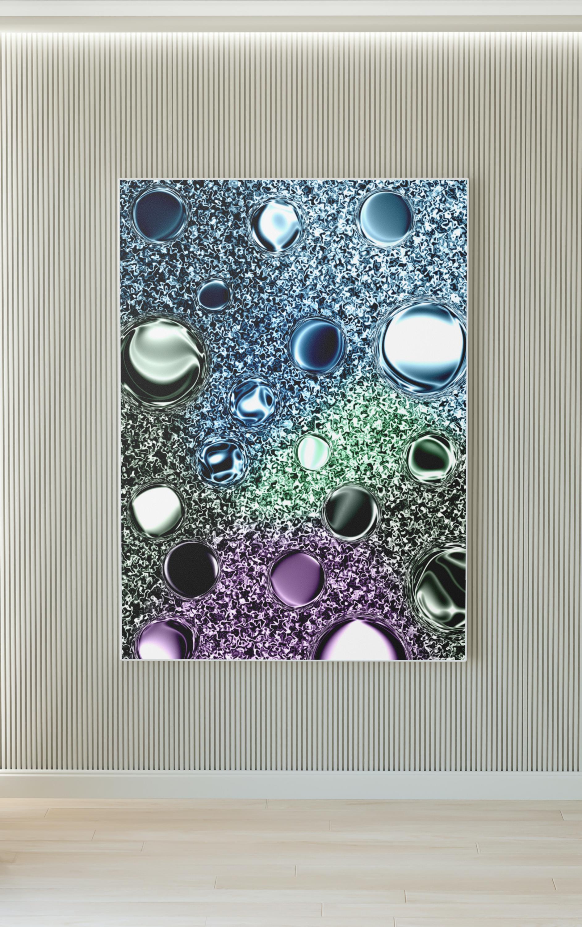 Abstract Liquid Glass Bubbles, Modern Digital Wall Art Print, Printable Abstract Art, Digital Download - Thumbnail 4
