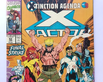 X-Factor 62 - Final Strike - Jim Lee (X-tinction Agenda Part 9, 1991, Marvel Comics, Bandes dessinées, livres vintage, X-Men)