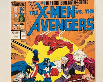 The X-men Vs. The Avengers 1 of 4 (VF/NM Condition, Marvel Comics, She-Hulk, Captain America, Mutants, X-Men 97 1987)
