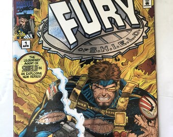 Fury of SHIELD 1 - Enhanced Foil Etched Cover (first Prints, VF/NM