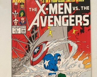 The X-men Vs. The Avengers 3 of 4 (VF/NM Condition, Marvel Comics, She-Hulk, Captain America, Mutants, X-Men 97 1987)
