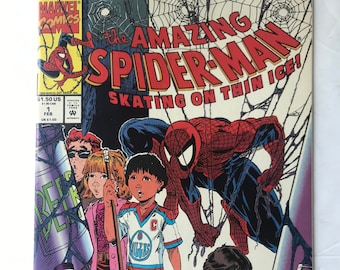 Amazing Spider-man 1 - Skating on Thin Ice -  (Highly Sought Todd McFarlane Cover, VF/NM Condition, 1992)