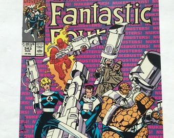 Fantastic Four Comic Issue 343 - Walt Simonson - (VF/NM Condition, 1992, Marvel Comic Books, Dr Doom)