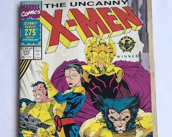 Jim Lee Uncanny X-men Comic 275 (First Printings, VF/NM Condition, 1992, Marvel Comic Books, Gambit and Wolverine)