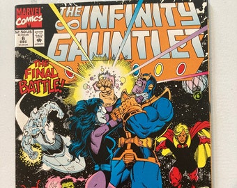 Infinity Gauntlet 6 of 6  The Epic Conclusion! story by Jim Starlin. Art by Ron Lim and Joe Rubinstein (VF/NM, First Printing, Avengers)