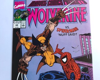 Marvel Comics Presents: Wolverine and Spider-man 48 - Early Erik Larsen Art (1991, Marvel Comic Book Lot,  VF/NM condition)