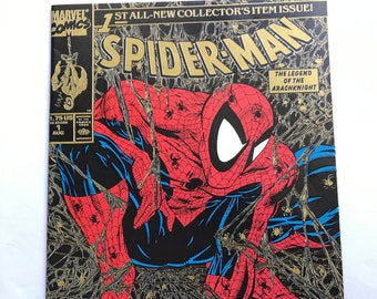 Spider-Man #1 Todd McFarlane Rare Gold Webs Cover (Hard To Find Third Print, VF/NM Condition, 1991)