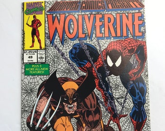 Marvel Comics Geschenke: 49 Wolverine und Spider-Man (1990, Marvel Comic Book Lot, frühe Erik Larsen Art, VF / NM))