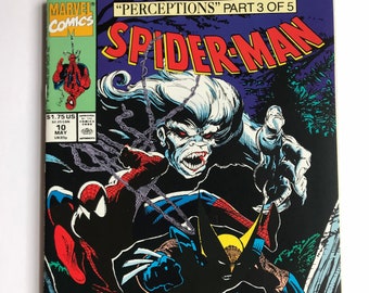 Todd McFarlane's Spider-Man 10  (First Prints, Very Fine/NM Condition, 1991, Wolverine, X-Men)