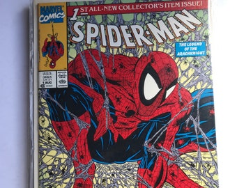 Spider-Man 1 Todd McFarLane (Green Cover First Print, VF/NM, Marvel Comics, 1990, Highly Sought Issue)