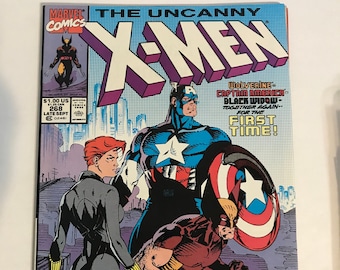 Ultra Rare Uncanny X-Men 268 - Newsstand Edition (Jim Lee, Near Mint, Marvel Comics Captain America, Wolverine, Black Widow)