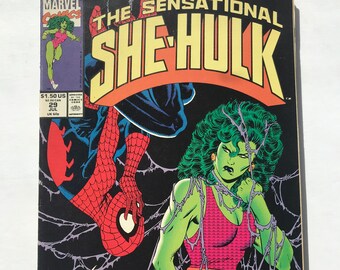 Sensational She-Hulk 29 - Highly Sought Mike Zeck Cover - Spider-Man (First Print, VF/NM, Marvel Comics, 1989, Avengers)