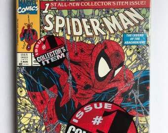 Very Rare Spider-Man #1 Todd McFarlane Poly-Bagged Newsstand Edition (Polybagged Green Cover Newsstand Edition,  Marvel Comics, 1990)