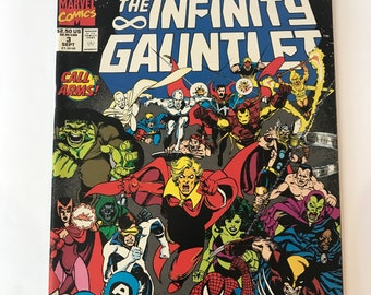 Infinity Gauntlet 3 - Final George Perez Issue! (VF/NM,The Marvel Superheroes vs Thanos!, First Printing, Avengers)