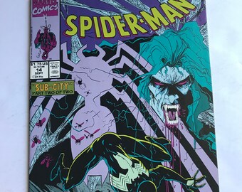 Todd McFarLane Spider-man 14 Black Costume Cover - Spiderman vs Morbius (Marvel Comic Book, First Printings, Very Fine/NM, Morbius)