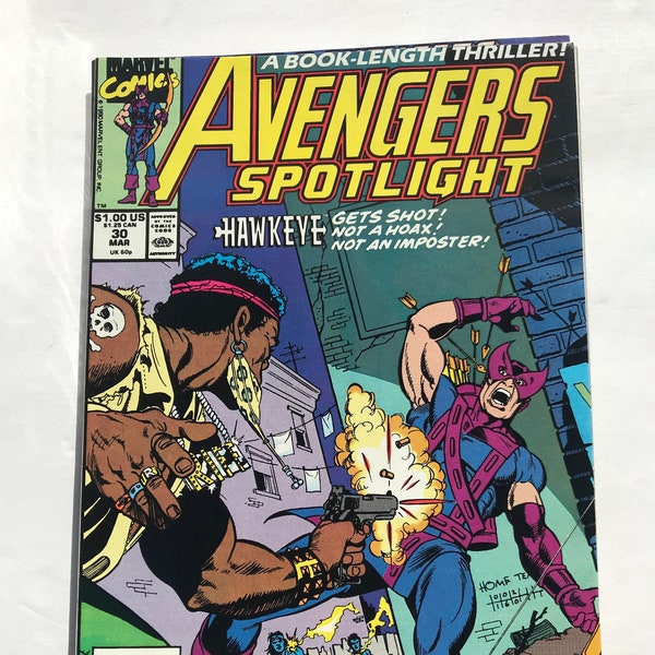 Hawkeye - Avengers Spotlight - 30  (1987, VF, Marvel Comic Books, Disney, Kingpin, Daredevil)