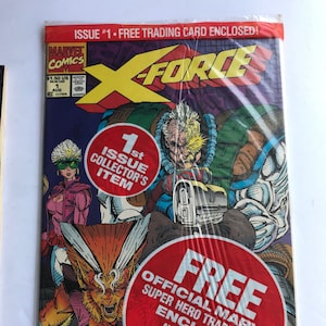 Rob Liefelds X-force 1 al 30 jaar polybag met kabelkaart erin!  (1991, VF/NM-staat, Marvel Comics, Deadpool, eerste nummer)