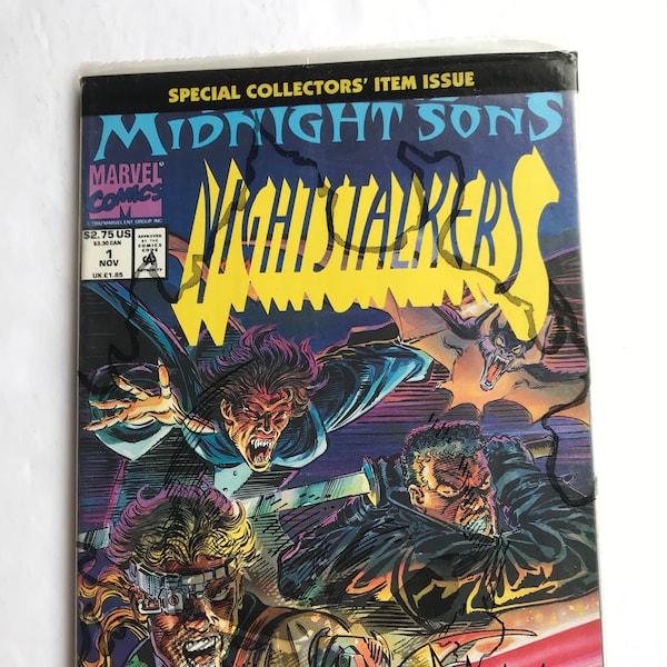 Nightstalkers 1 Polybagged With Poster - First Issue - Blade  (Marvel Comic Book, First Printings, Very Fine+,  Morbius, Ghost Rider)