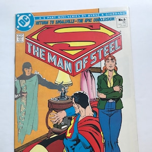 Superman: Man of Steel 6 - Ostatni numer - Wprowadzenie do nowego Supermana 1 autorstwa Johna Byrne'a (1986, John Byrne, DC Comics, stan VF/NM)