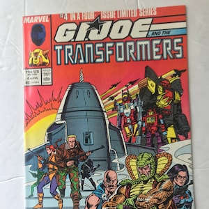 Rare GI Joe and the Transformers 4 of 4 - Newsstand Edition - Highly Sought Final Issue  (1987, VF/NM, Optimus Prime, Cobra Commander)