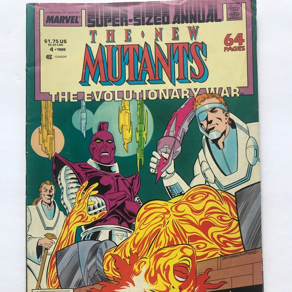 The New Mutants - #4 Annual - Evolutionary War - Rare Newsstand Edition (VF/NM, Marvel Comic Books, 1983, Uncanny X-men)