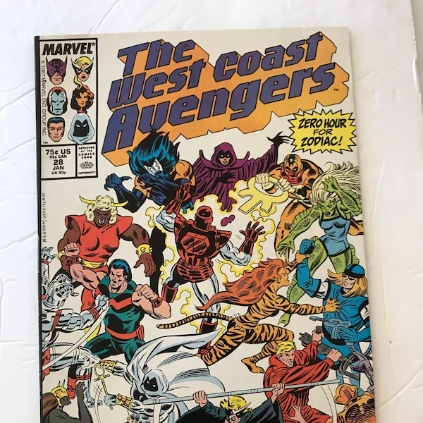 West Coast Avengers 28 - Moon Knight Appearance!  (1985, Very Fine/NM, Marvel Comic Books, Avengers, Hawkeye, Iron Man)