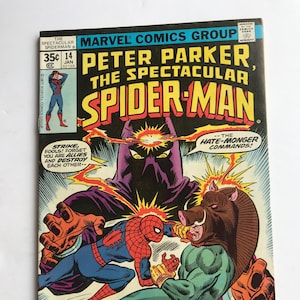 The Spectacular Spider-Man 14 (Pierwsze wydania, 1976, stan VF/NM, komiks Marvela, Spiderverse, Avengers)