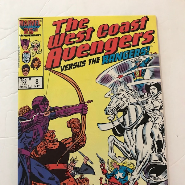 West Coast Avengers 8 vs The Rangers! (1985, Very Fine/NM, Marvel Comic Books, Avengers, Hawkeye, Iron Man)