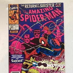 Rare Amazing Spider-Man 335 - Newsstand Edition Erik Larsen -  Revenge of the Sinister 6 - Part 2  (VF/NM, 1991, Doc Ock, Hobgoblin)