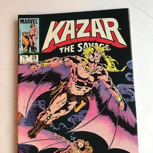 KAZAR The Savage 28 (komiks Marvela z 1981 r., stan VF/NM, Savage Avengers, Savage Land, Namor)