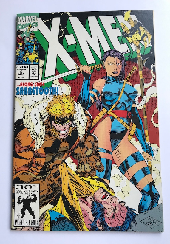 ジム・リーのX-メン6（初版、VF/NM状態、1992年、マーベル・コミックス