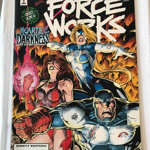 Force Works 7 - Hands of the Mandarin 4 of 6 (1994, Very Fine/NM, Marvel Comic Books, Avengers, Scarlet Witch, Iron Man, Spider Woman)