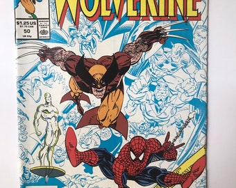 Marvel Comics Presents: Wolverine and Spider-man 50 - Early Erik Larsen Art (1990, Marvel Universe VF)