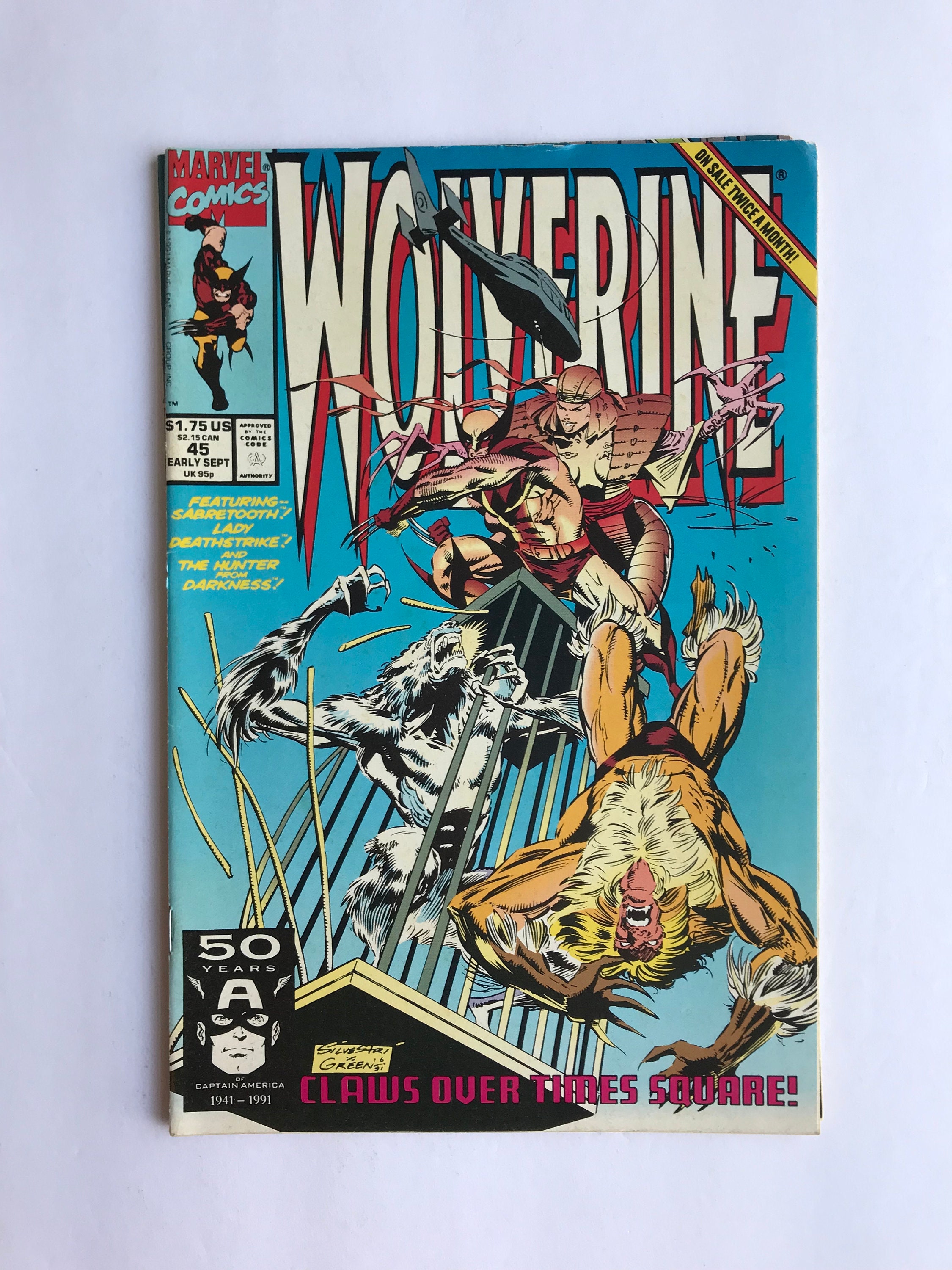 Wolverine #45 (1991): Sabertooth, Marc Silvestri Art, VF/NM - Etsy