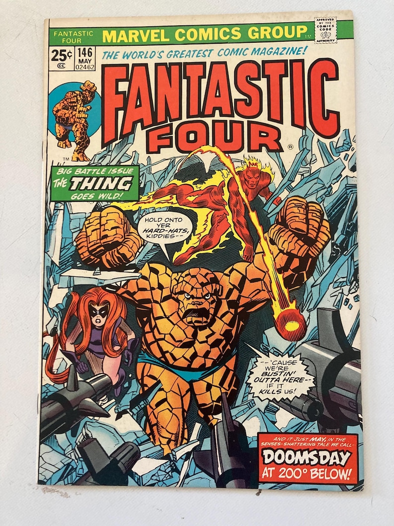 Fantastic Four 146 - Doomsday at 200 Below (1974, VF, Marvel Comics, Dr ...