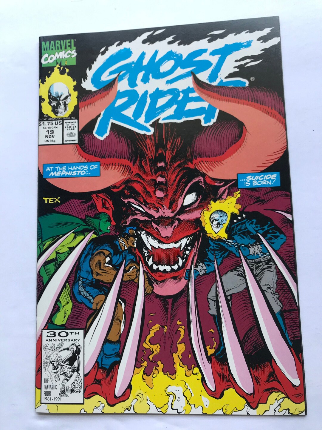 Ghost Rider #19: Mark Texeria Mephisto Cover, Newsstand Edition (marvel ...