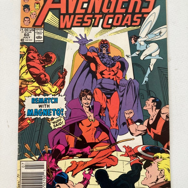 Rare Avengers West Coast 60 - Newsstand Edition - Dark Scarlet Witch! John Byrne - Key Issue (VF, Marvel, WandaVision, Agatha Harkness)