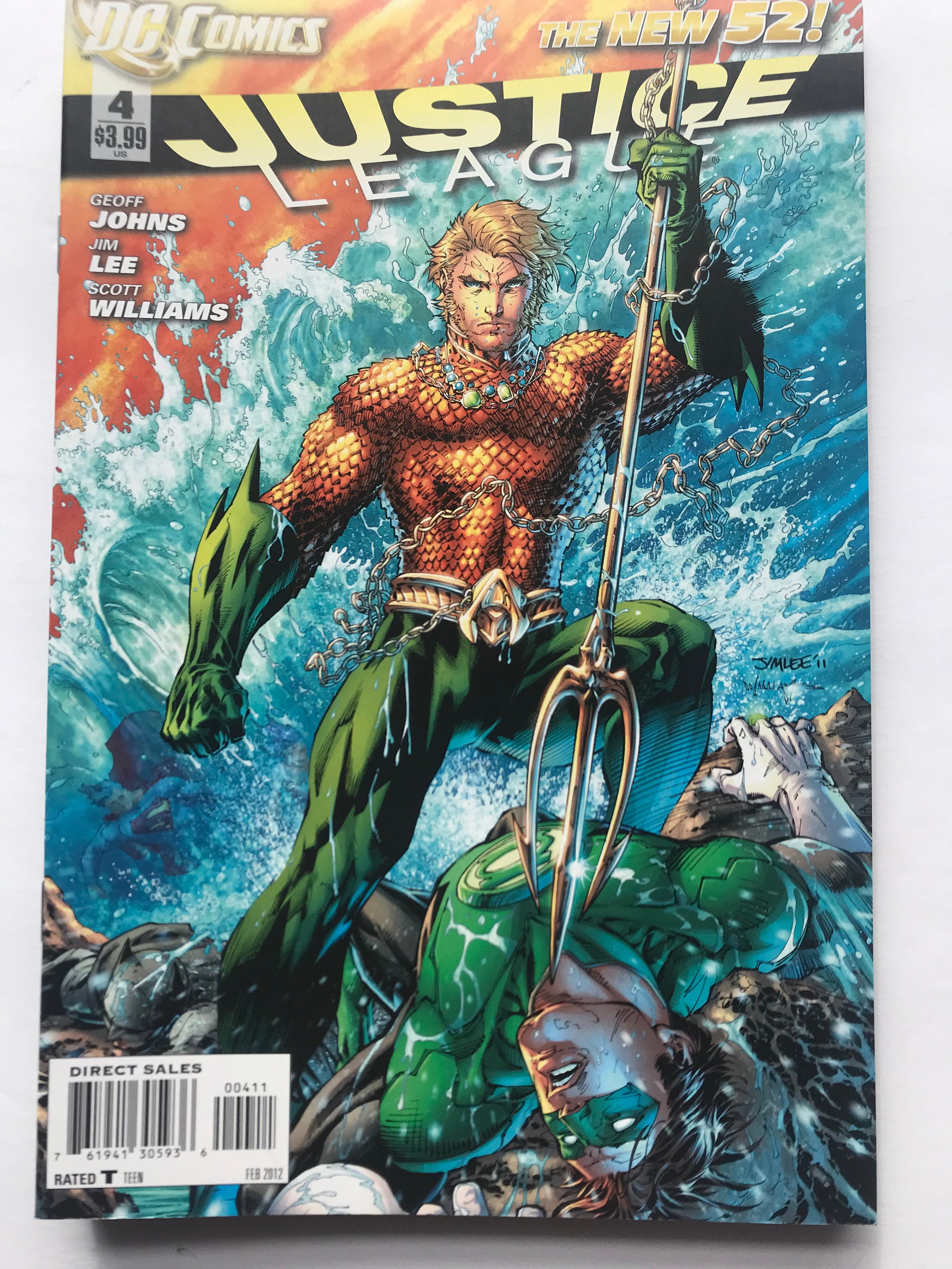 Jim Lee Justice League 4 - Aquaman Cover (VF/NM Condition