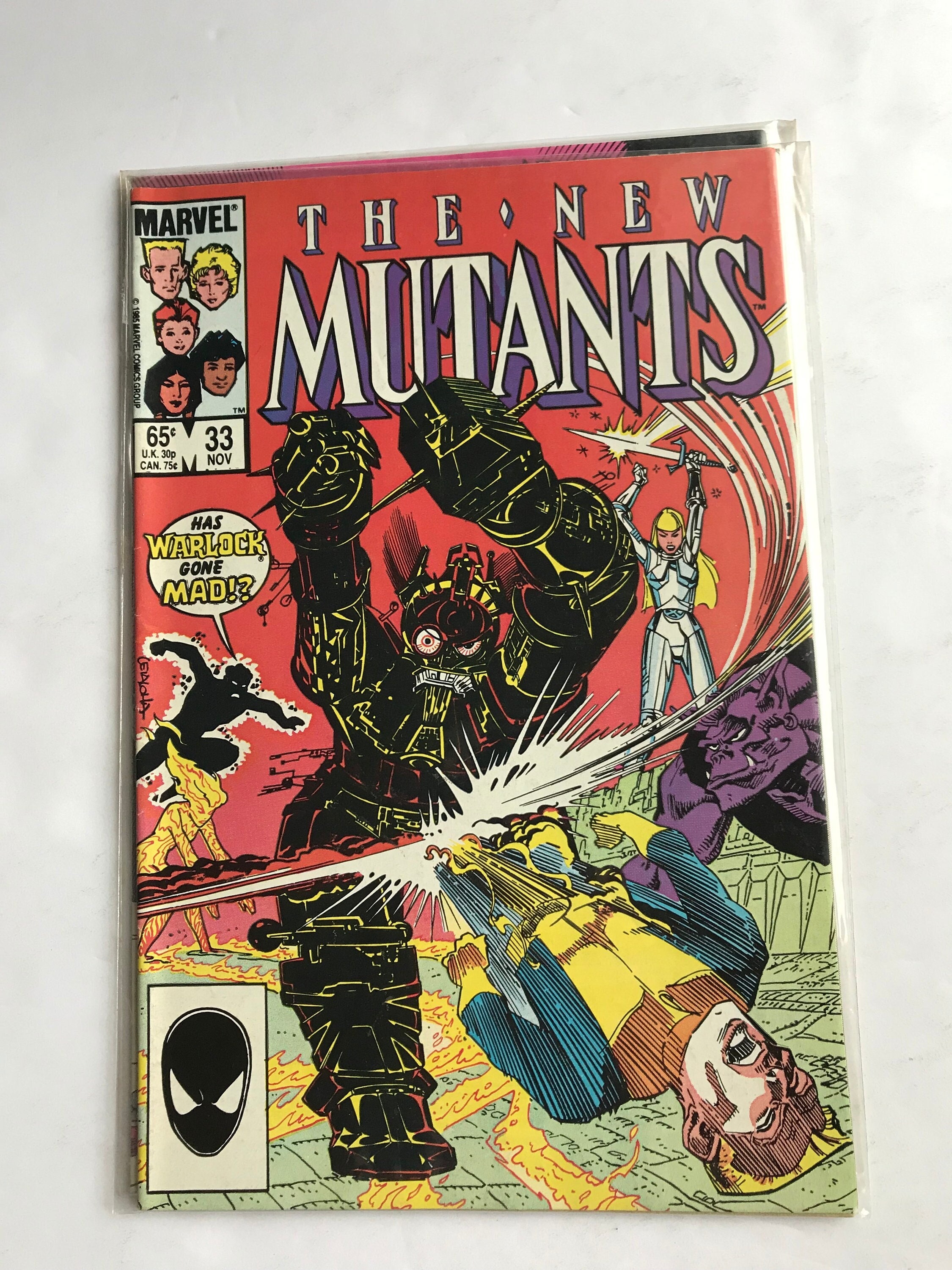 New Mutants -  33  Cover art by Steve Leialoha  - Chris Claremont (VF/NM, Marvel Comic Books, 1985, X-men, Warlock)