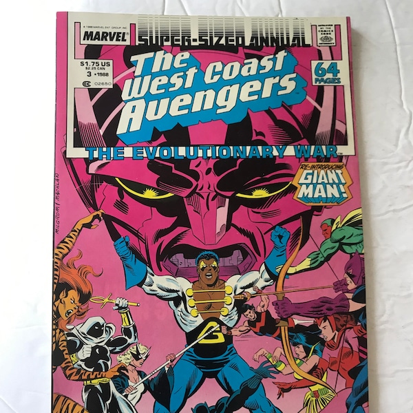 West Coast Avengers Annual #3 - High Evolutionary Origin  (1988, VF/NM, Marvel, Awesome Pin-Ups, Moon Knight)