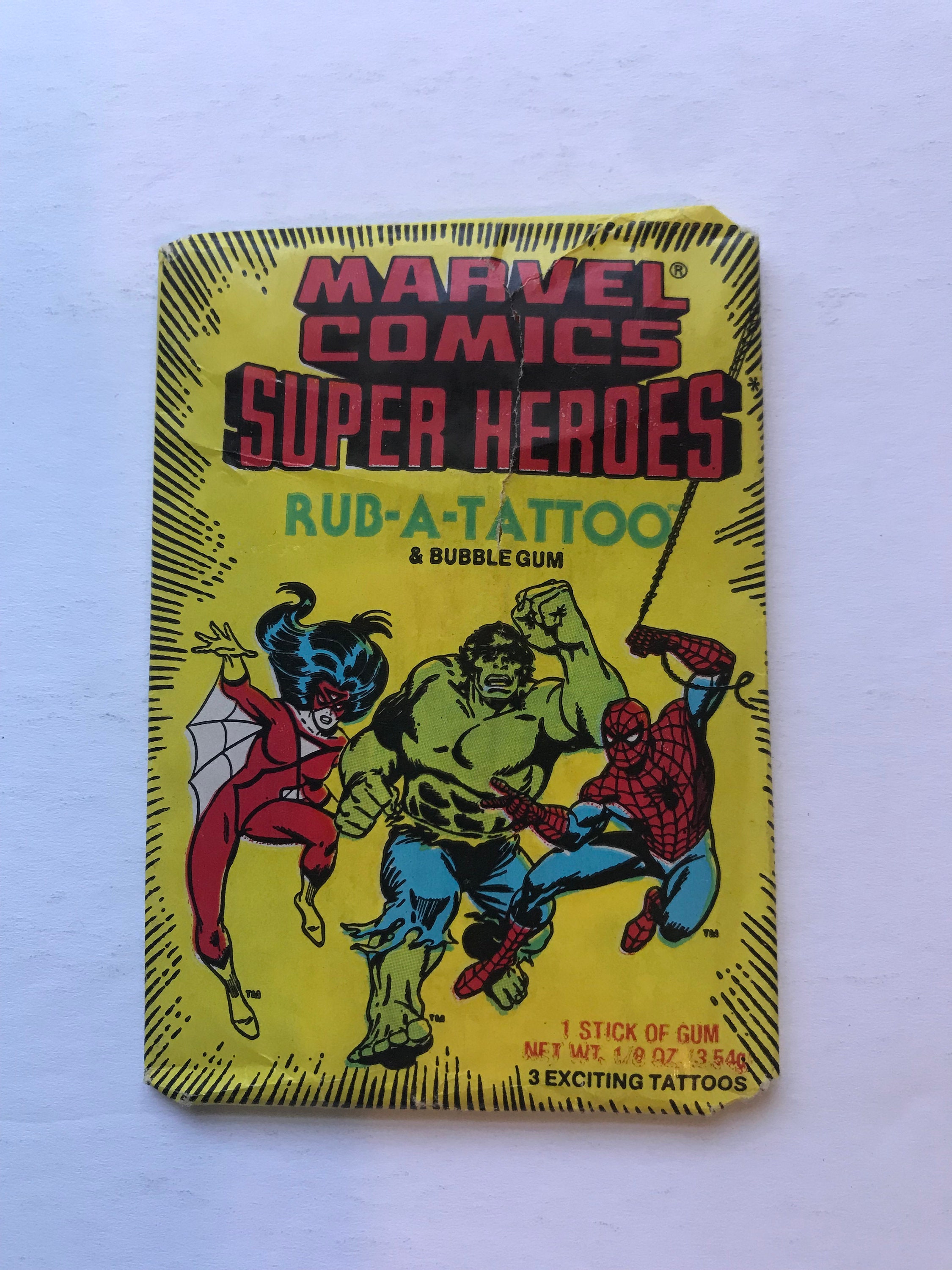 Ultra Rare Marvel Super Hero Dunross/double Bubble Tattoo 1 - Etsy Sweden Ultra Rare Marvel Super Hero Dunross/double Bubble Tattoo 1 - Etsy Sweden
