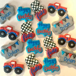 Monster Truck Birthday Cookies