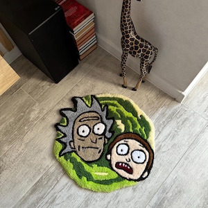 Handgemaakt getuft vloerkleed | Leuk pluizig tapijt | Leuke kamerdecoratie | Aangepaste tuftkunst | Ruimte:
