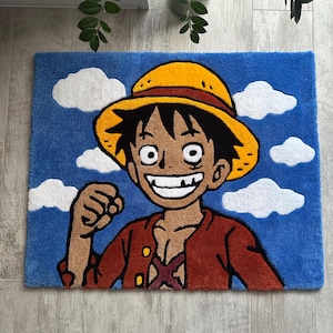 Tufted Luffy Rug – Custom One Piece Carpet – Anime-Inspired Wall Decor or Floor Mat – Handmade Otaku Gift – Sizes from 60 to 180 cm