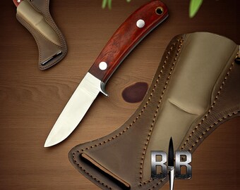 Custom steel skinning knife wood handle 7 inch EDC knife hunting knife small camping knife