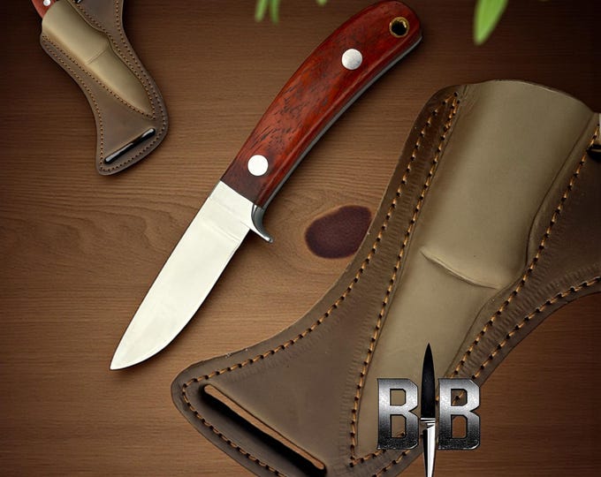 Custom steel skinning knife wood handle 7 inch EDC knife hunting knife small camping knife
