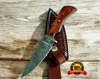 Handmade custom Damascus steel skinner knife hunting skinner outdoor everyday use